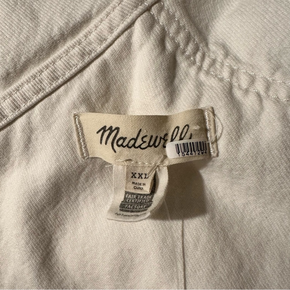Madewell Denim Carpenter Overalls White XL - Picture 4 of 8